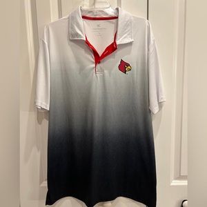 Men's Colosseum Heathered Gray Louisville Cardinals Magic Team Logo Polo